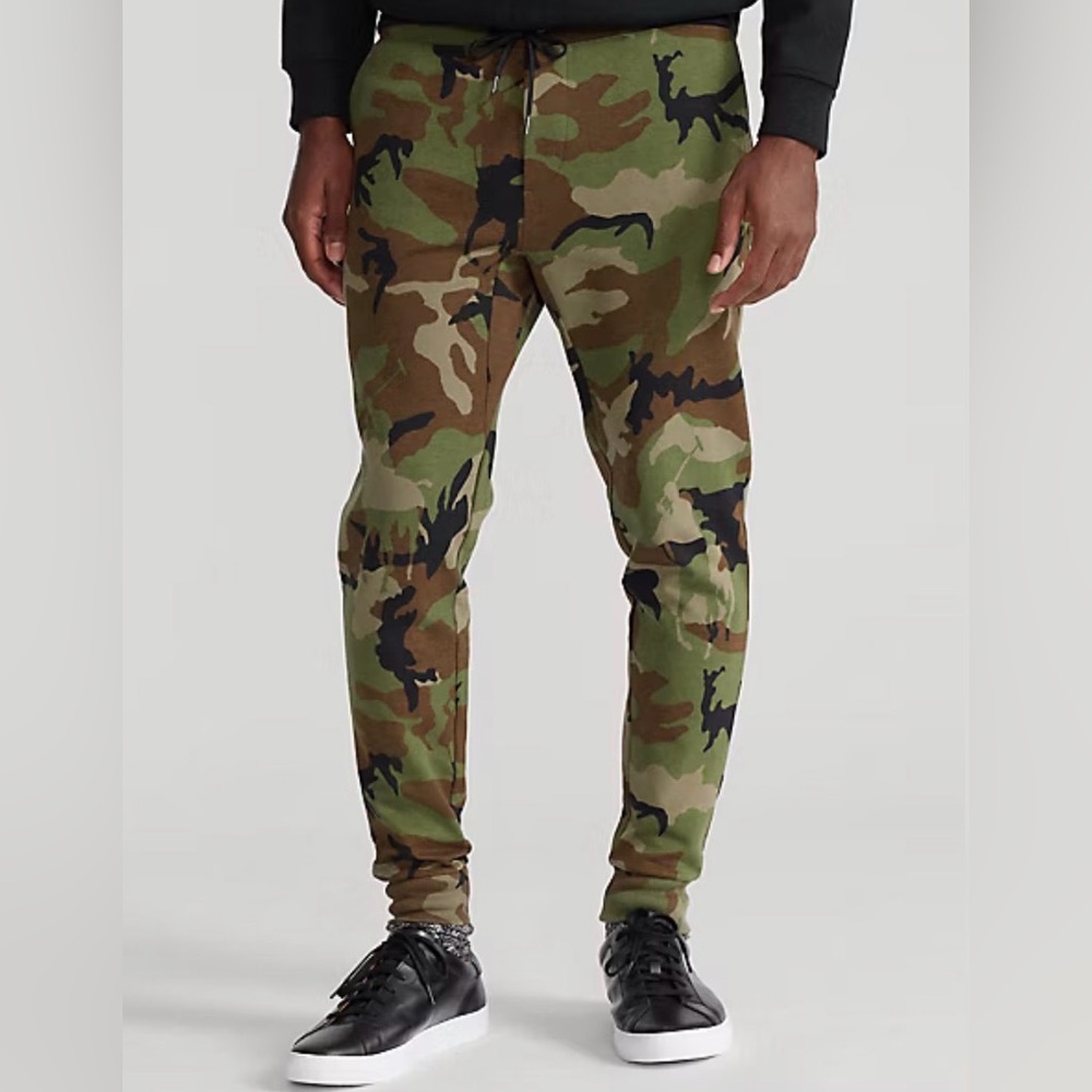 🆕 Polo Ralph Lauren Men’s Polo Player Camo Double Knit Jogger Pants. Green, 2XL - Picture 7 of 12